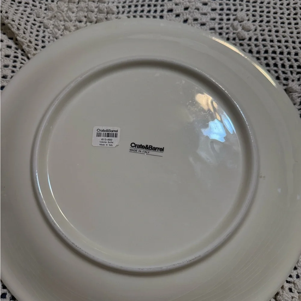 Crate&Barrel Red and Gold Vine-Leaf Dinner Plates - Set of 2